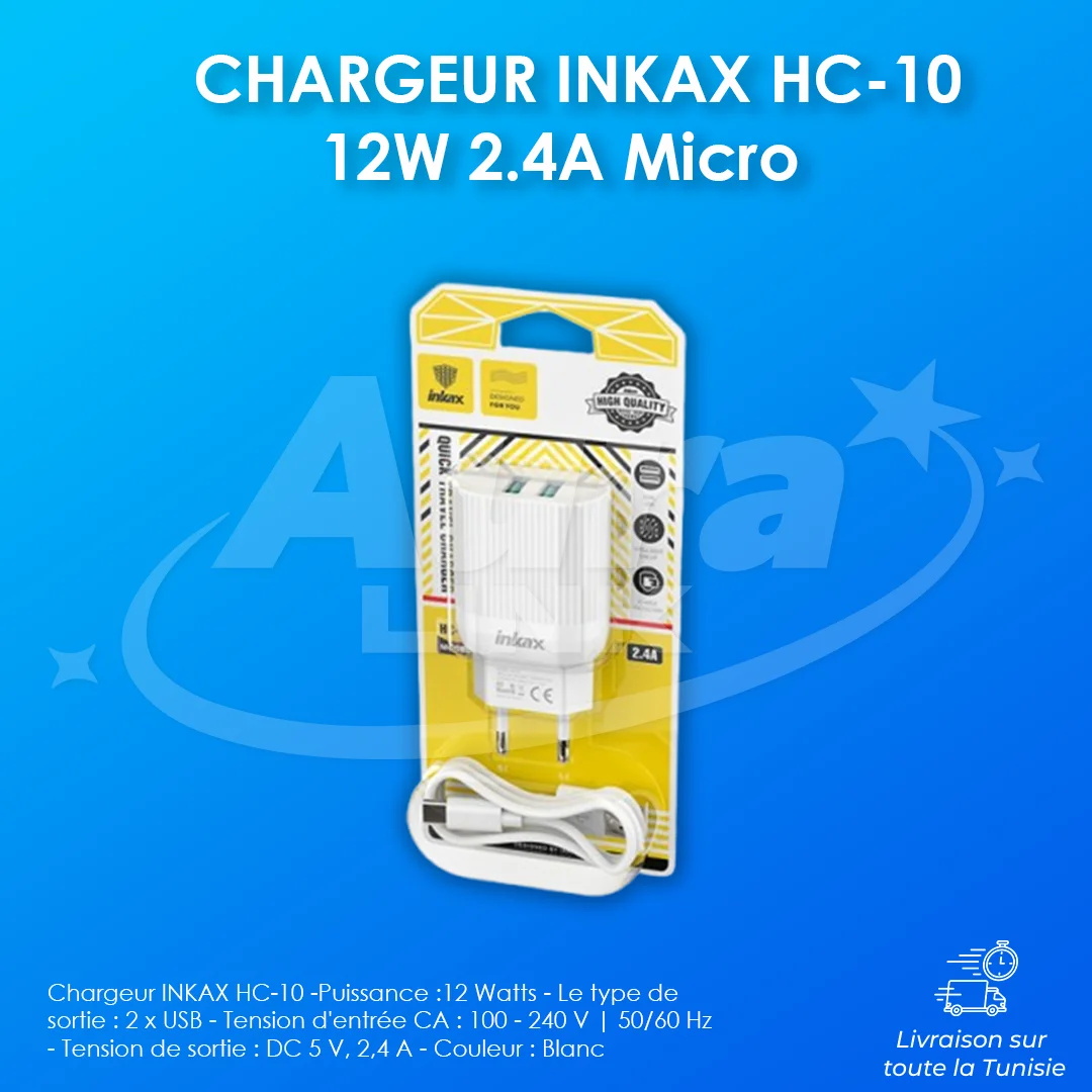 CHARGEUR INKAX HC-10 12W 2.4A  Micro
