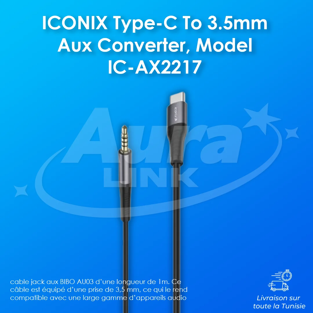 ICONIX Type-C To 3.5mm Aux Converter, Model IC-AX2217