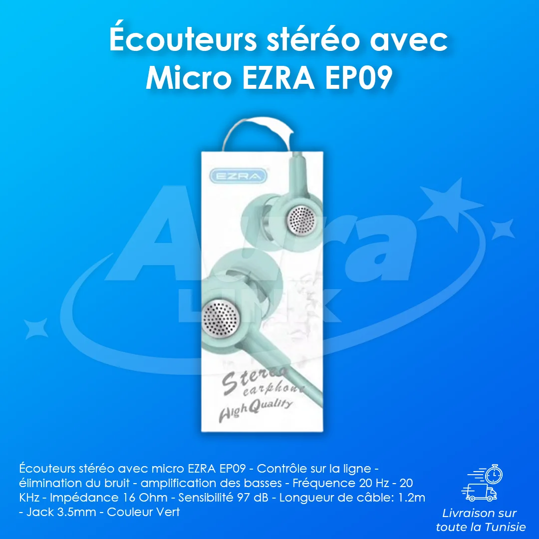 Écouteurs stéréo avec Micro EZRA EP09 